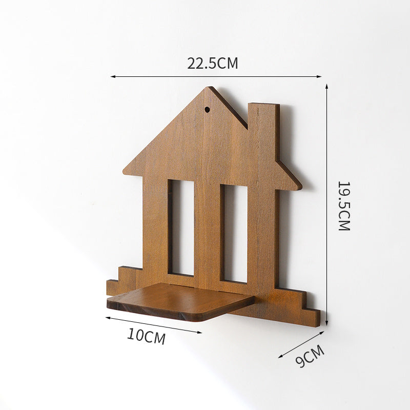 Retro Wall Home Decor Hydroponic Plant Solid Wood Shelving Water bottle for cabin