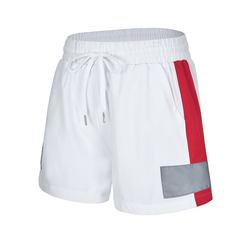 Summer Exercise Shorts Reflective Plus Size Yoga Fitness Quick-drying Running Pants Anti-exposure White