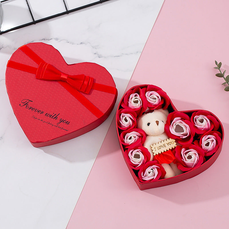 Heart-shaped Rose Red Gift Box New Year Christmas Gift Box Valentine's Day Christmas Gift Mother's Day Birthday Gift Red1