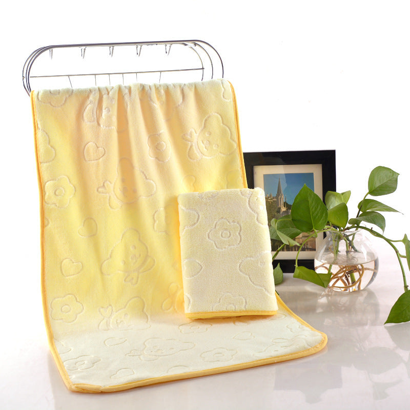 Hemming embossed microfiber towel Yellow 35x75
