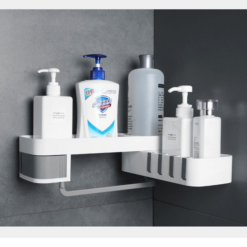 Bathroom corner shelf Grey and white