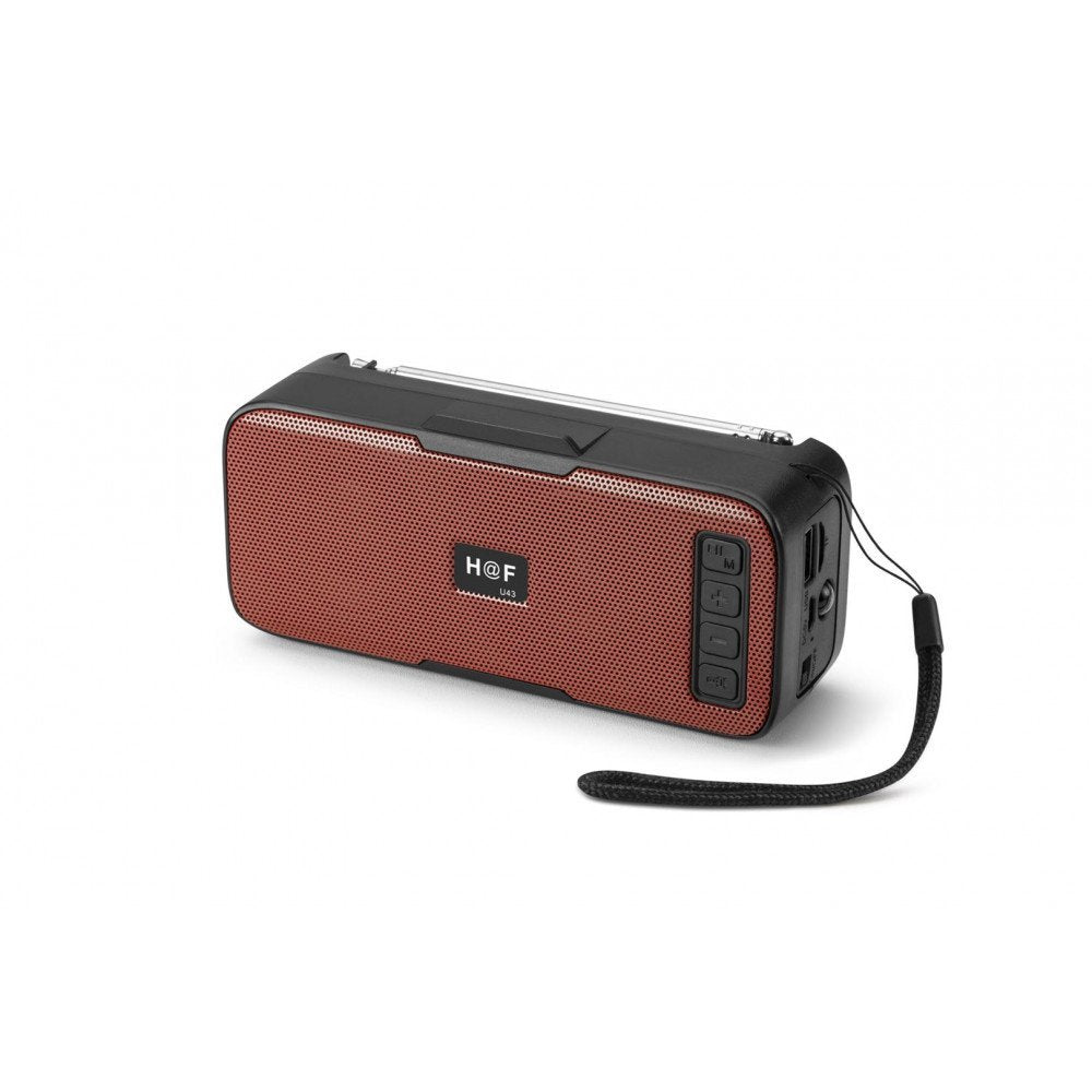 Solar Charge Energy Outdoor Light Portable Bluetooth Speaker HFU43 For Phone, Device, Music, USB Red