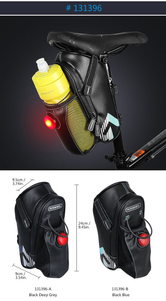 Bicycle saddle storage bag