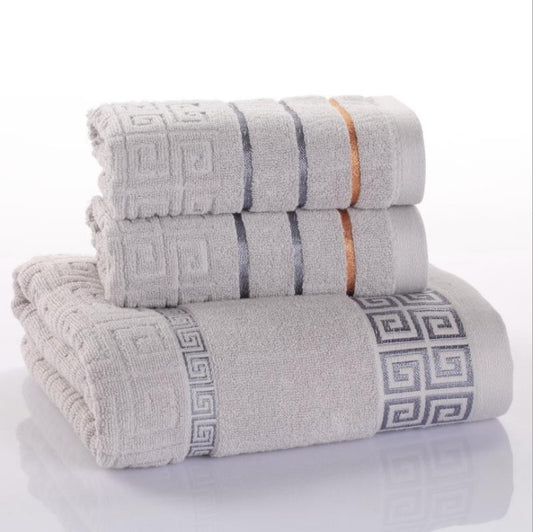 Three-piece cotton towel set Dark grey