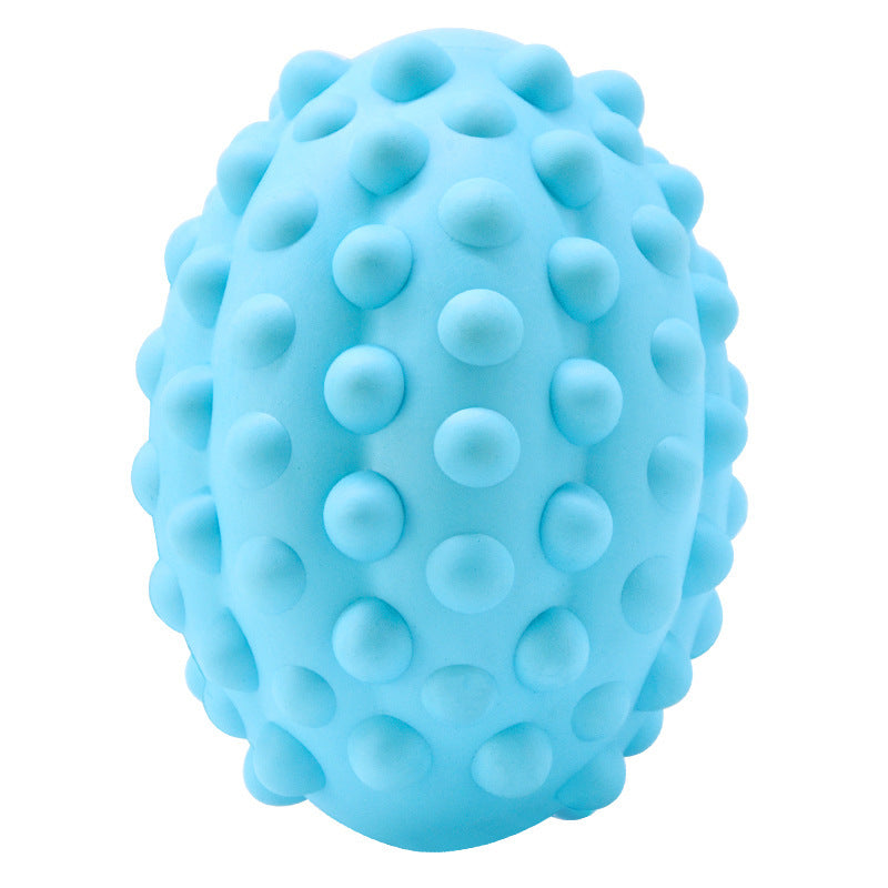 Pet Toy Rubber Bump Rugby Vocal Resistance Bite Wear Light Blue