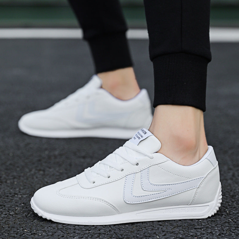 Men's Korean Style Trendy Shoes Breathable All-Match White Shoes White