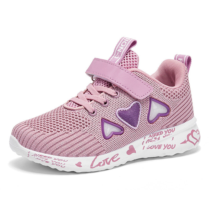 Casual Shoes Light Mesh Sneakers Kids Summer Children Fashion Tenis Cute Sport Cartoon Female Running Sock Footwear Purple single net