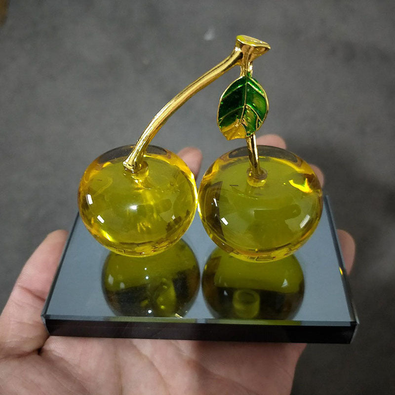 K9 Crystal Car Ornaments Cherry Perfume Seat Crystal Perfume Bottle Car Ornaments Crystal Car Perfume Seat Ornaments Yellow 100x120x30mm