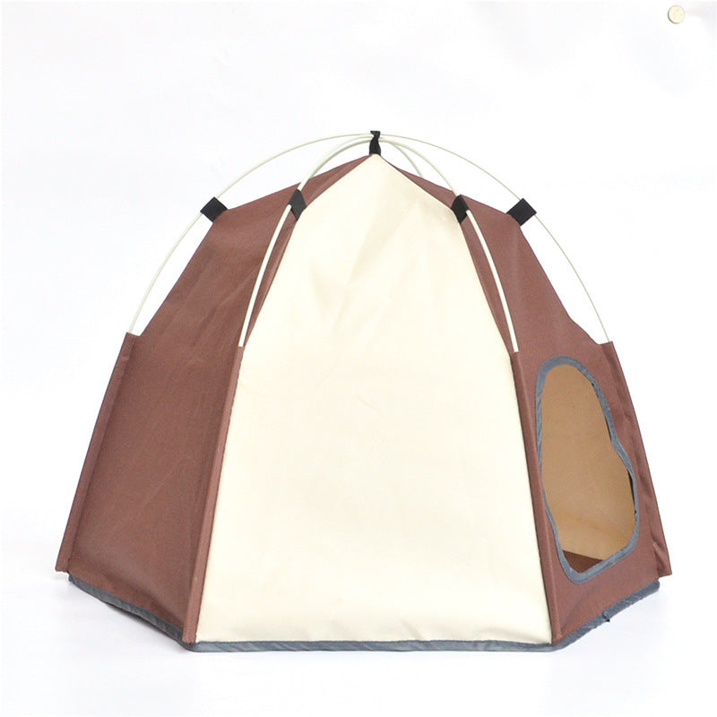 Fashion hexagon pet tent Brown