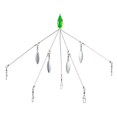Bassdash Umbrella Fishing lure 3pc Green