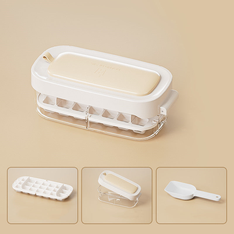 Ice Box Ice Cube Tray Grid High Capacity Food Grade Kitchen Gadgets Yellow Suit