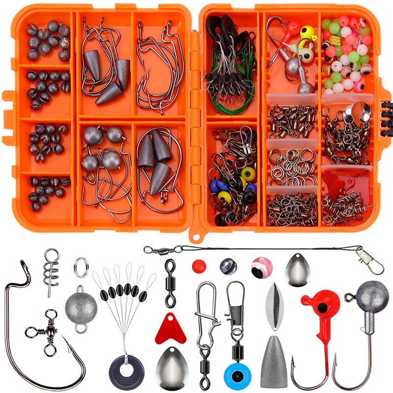 Weihe 257 Pieces Lure Fishhook Accessories Suit Texas Fishing Sea Fishing Rock Fishing Set Box 026 Orange Box 257 Pieces Lure Suit