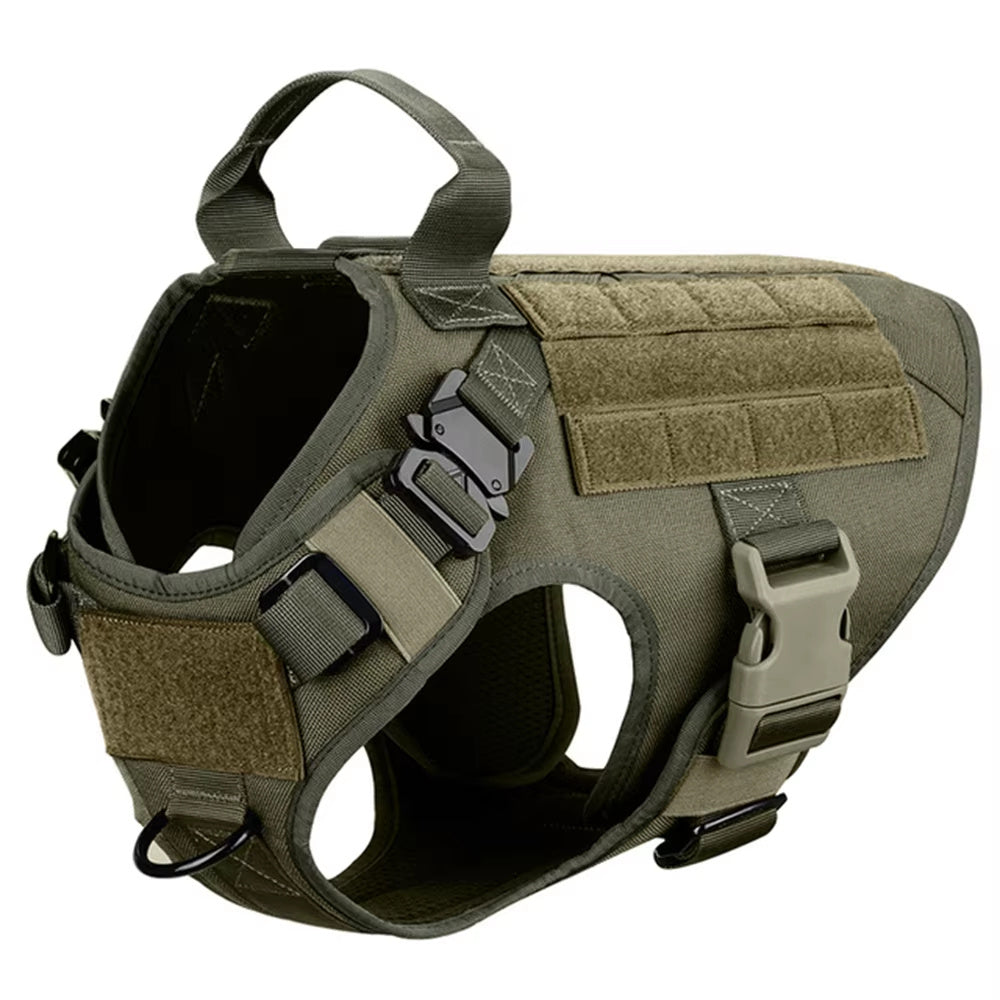 Pet Harness Luxury Dog Leash Set Chest Dog Nylon Camouflage Dog Harness Dark green