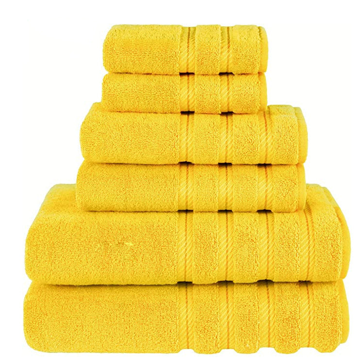 Absorbent Long Staple Cotton Towel Bath Towel Set Yellow 3times