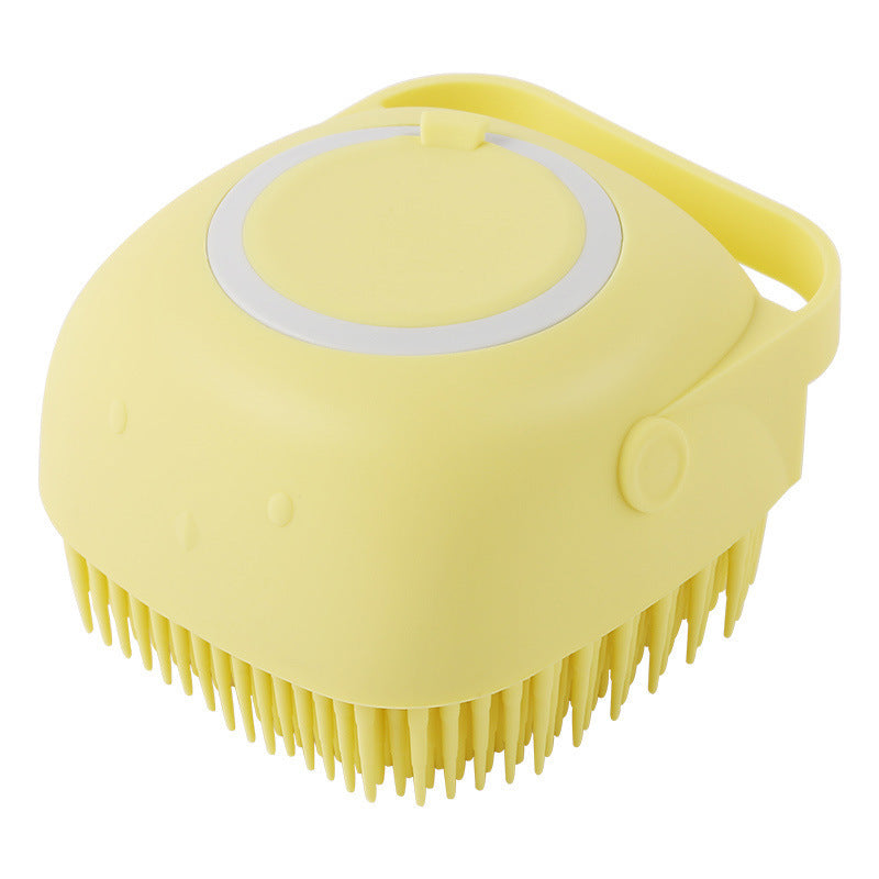 Pet silicone massage bath brush Yellow