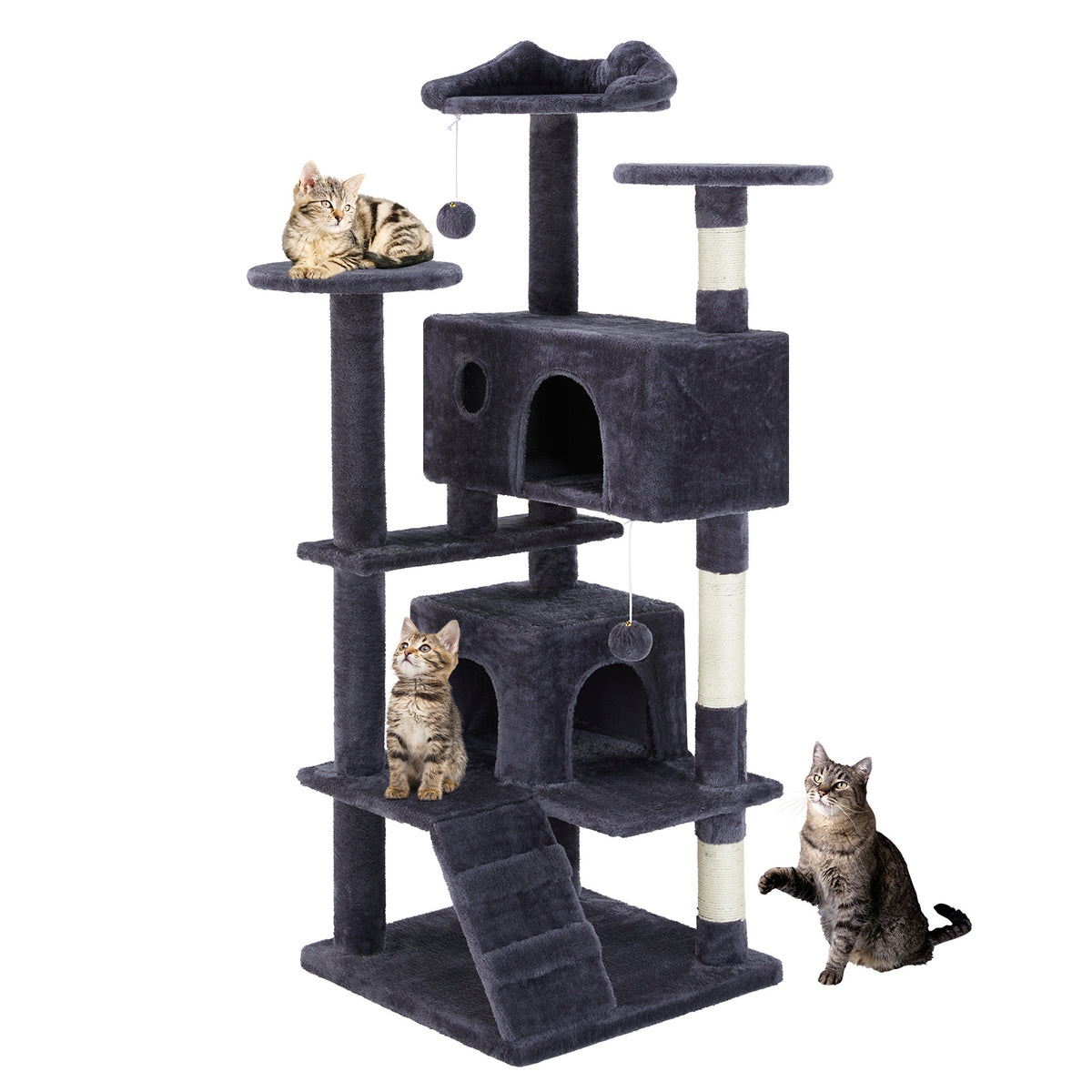 Multi Functional Cat Treehouse Cat Climbing Frame Deep blue