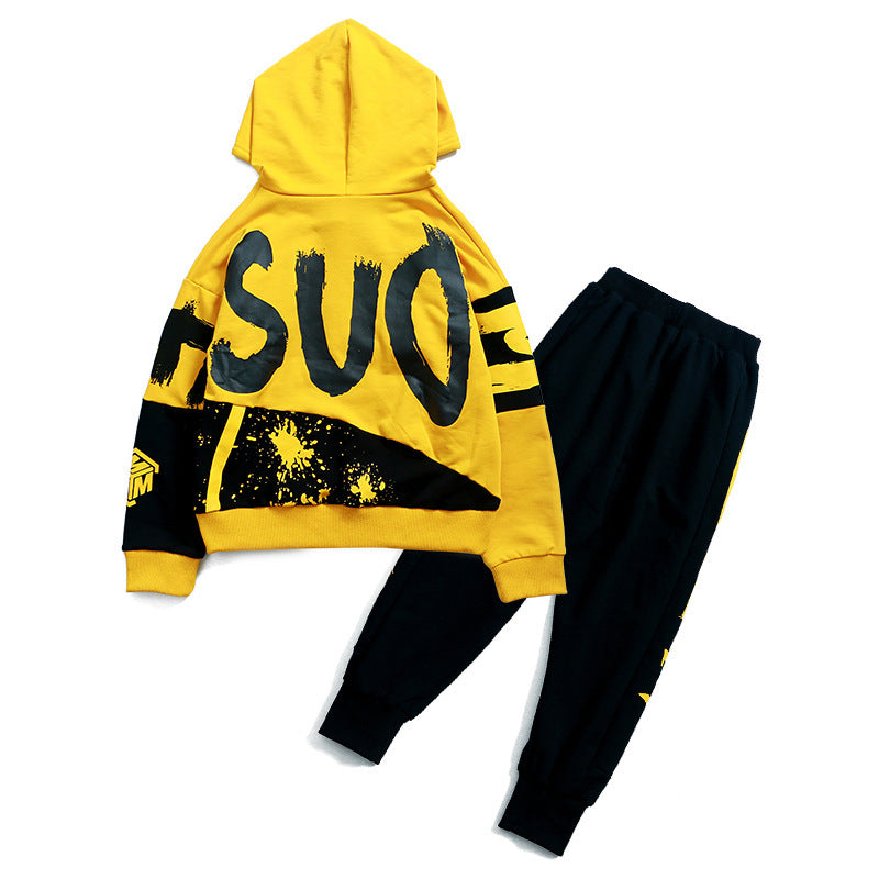 Boy's hooded sports suit yellow
