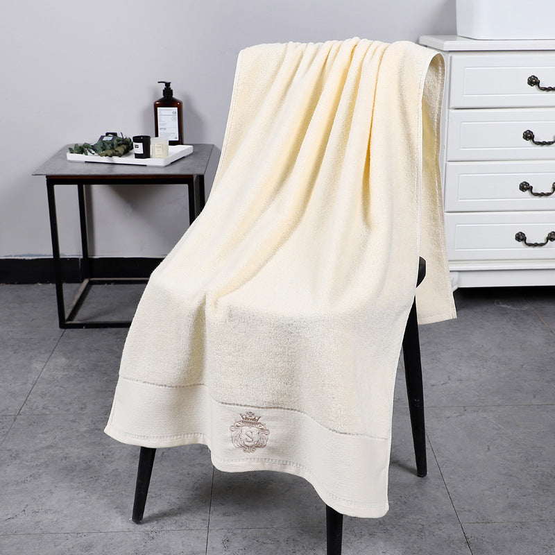 Thickened Lint Free Cotton Bib Towel Yellow 70x140cm