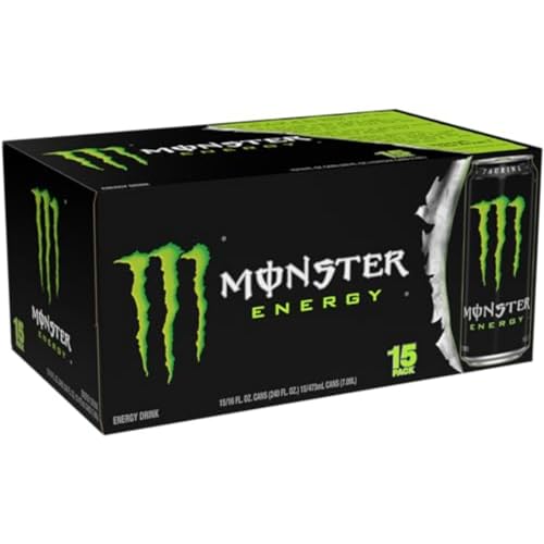 Monster Energy Drink, Green, Original, 16 Ounce (Pack of 15)