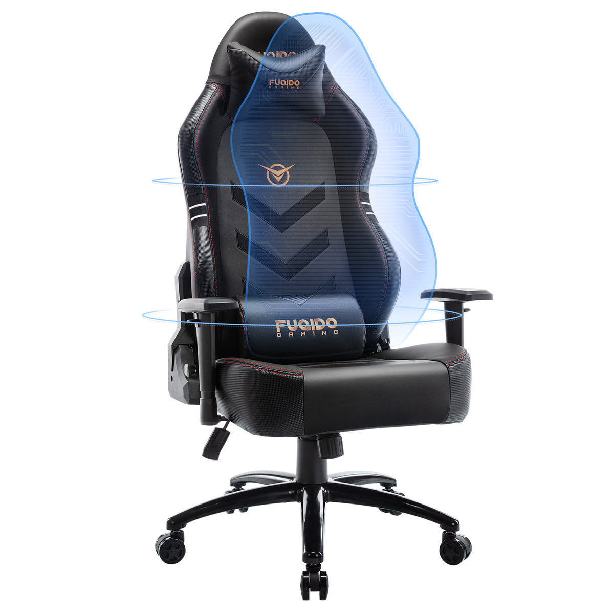 Tall Gaming Chair 350lbs Racing Computer Gaming Chair Black
