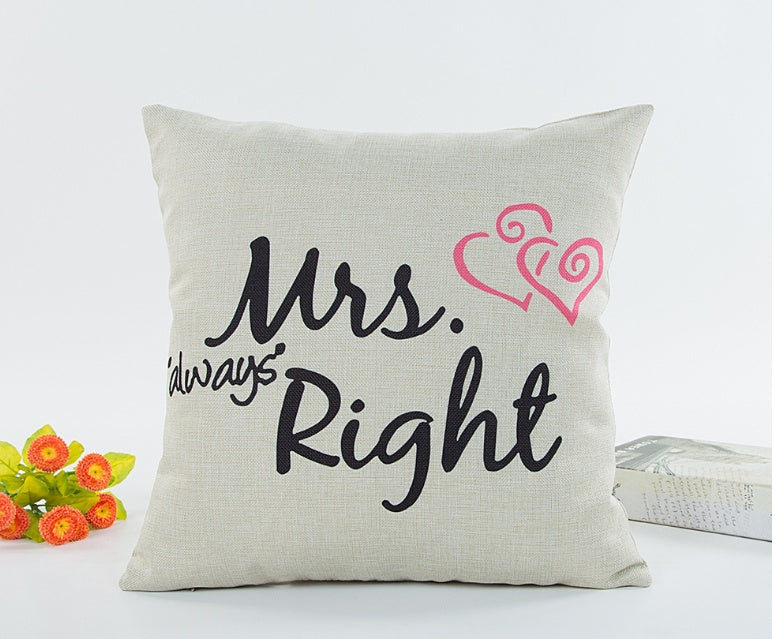 Linen valentine couple hugging pillowcase 2