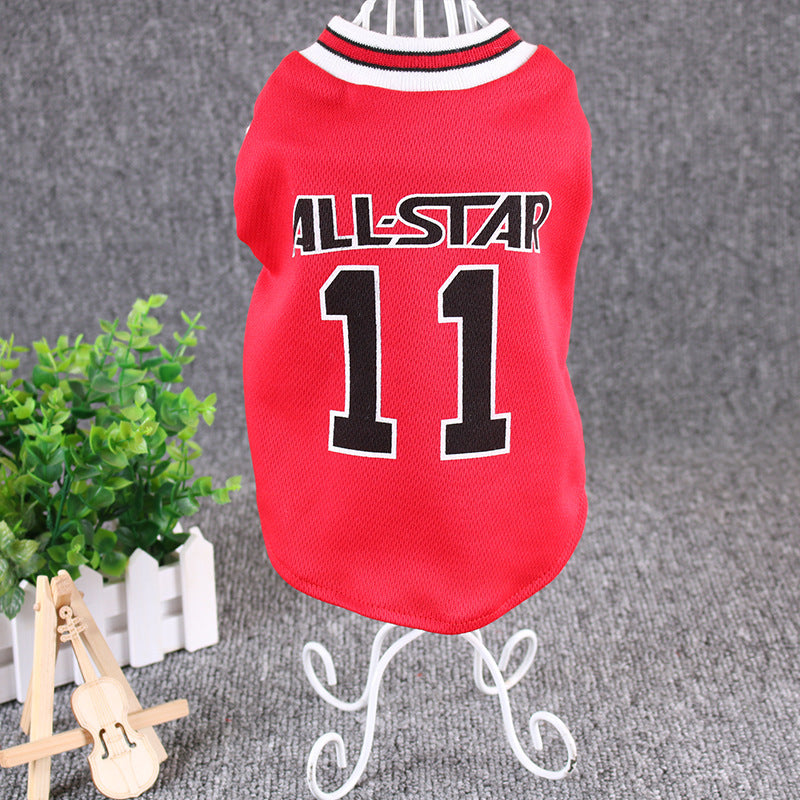 Hot World Cup Ball Spring And Summer Dog Vest Pet Supplies Red