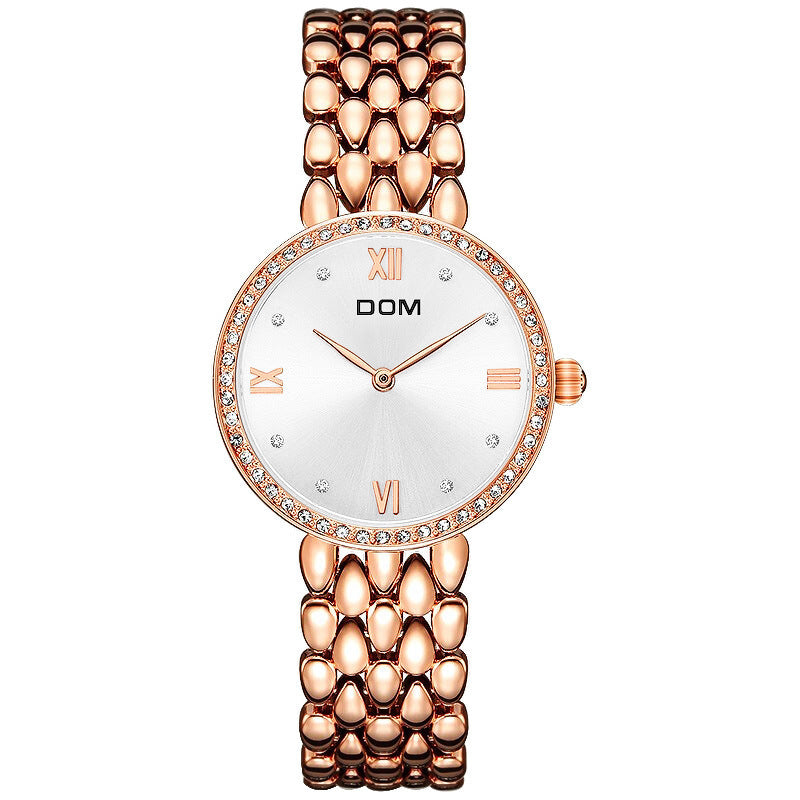 Ladies watch waterproof quartz watch White