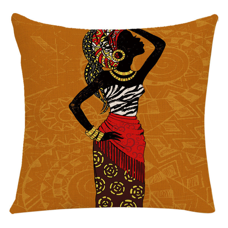 African Woman Housewares Bed Cushion Cover Car Pillow P 45*45cm