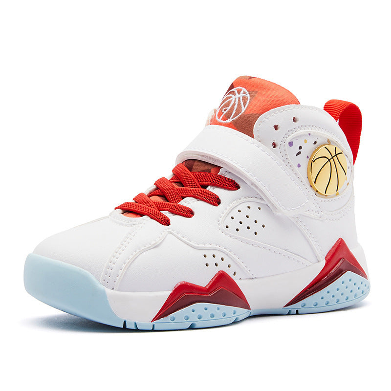 Elementary School Boys Running Shoes Jinjiang White red