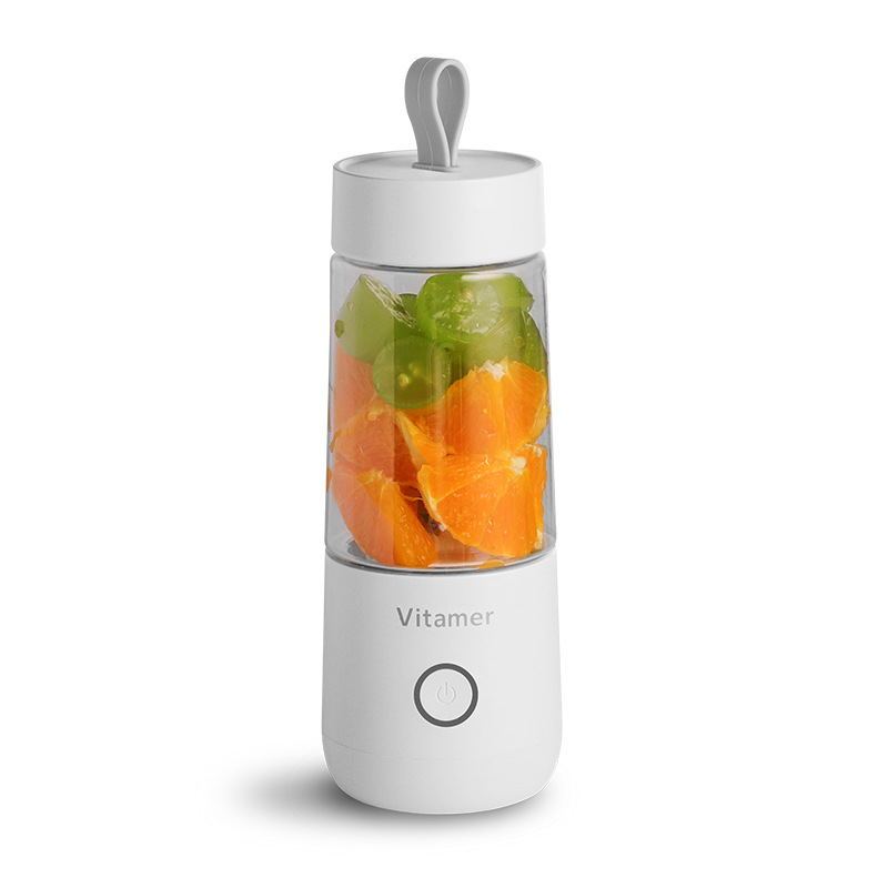 350ml Portable Blender Juicer Electric USB Rechargeable Mixer Smoothie Slushy Cup Juice Blender Bottle USB Charging Kitchen Gadgets White