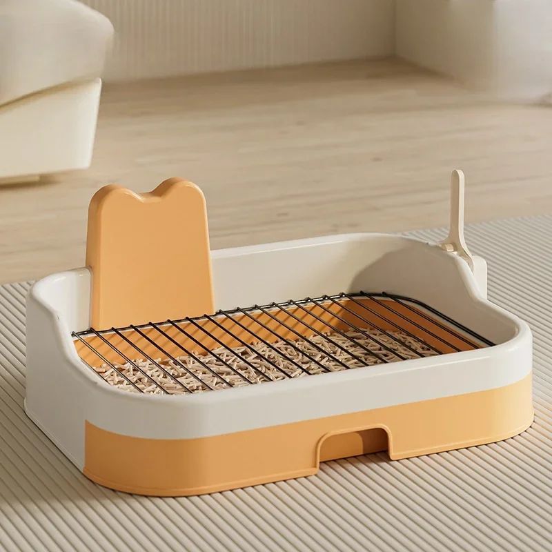 Pet Dog Toilet Portable Puppy Potty Tray Pet Litter Pan Dog Potty Pan Indoor Dog Potty Tray Puppy Training Tray Pet Accessories Orange