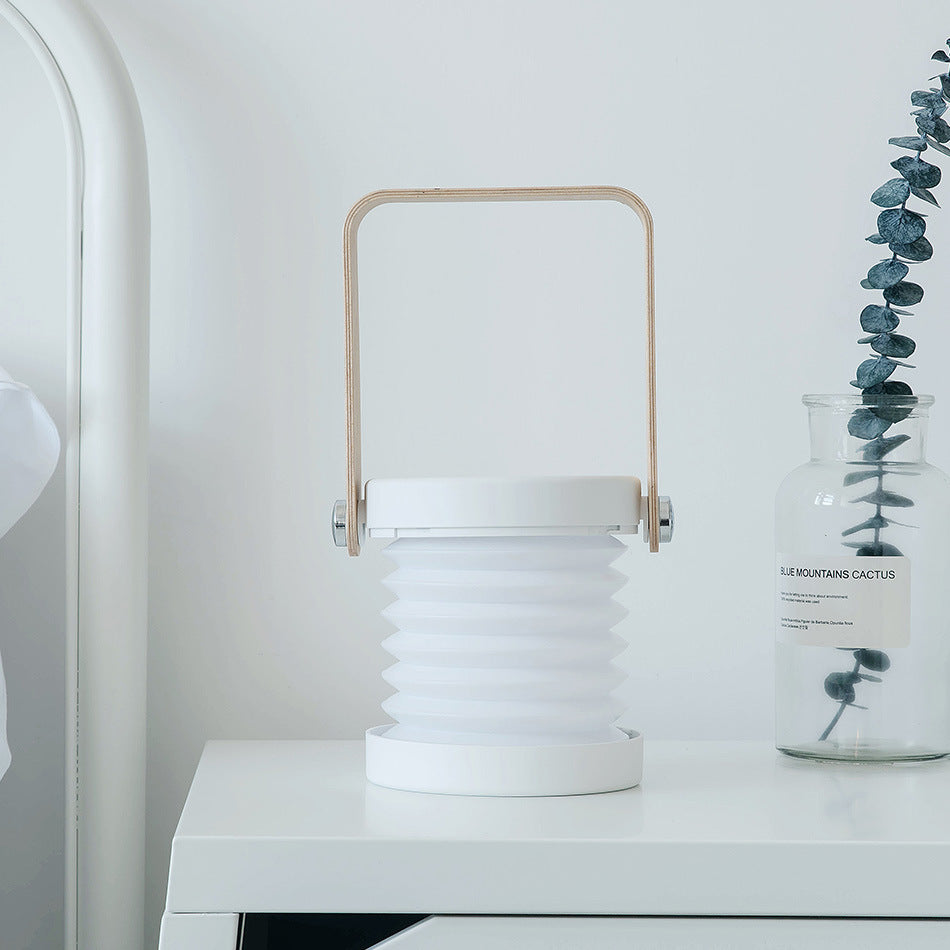 Foldable Touch Dimmable Reading LED Night Light Portable Lantern Lamp USB Rechargeable For Home Decor White 0.5 watts