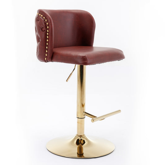 A A Furniture Swivel Barstools Adjustable Height, Modern PU Upholstered Stools