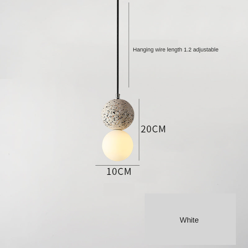 Nordic Ins Modern Cement Terrazzo Small Chandelier Restaurant Bar White White light