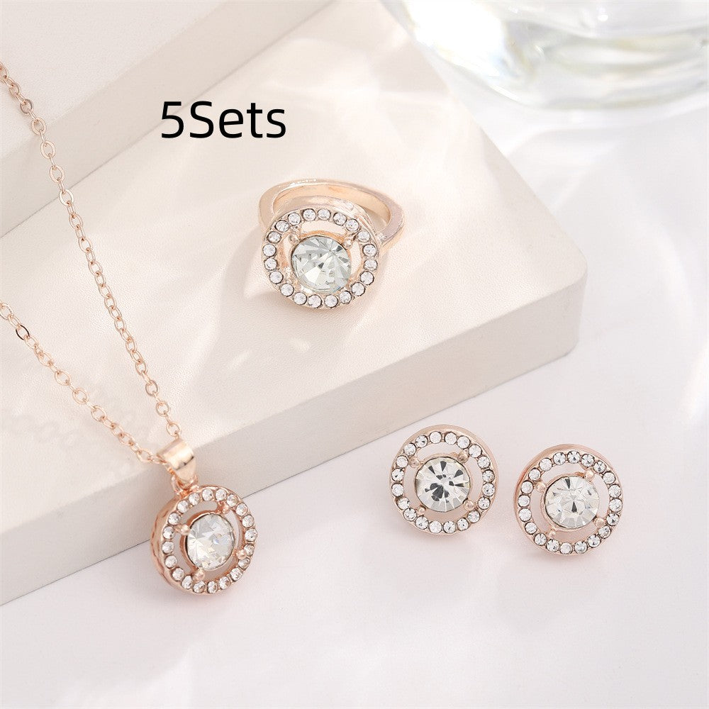 Pearl Butterfly Jewelry Set Drip Oil Jewelry random 5Sets
