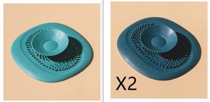 Bathroom Washbasin Drain Hair Catcher Kitchen Sewer Nausea Deodorant Deodorant Cover Seal Insect-proof Sink Floor Drain Cover Blue set 1PC
