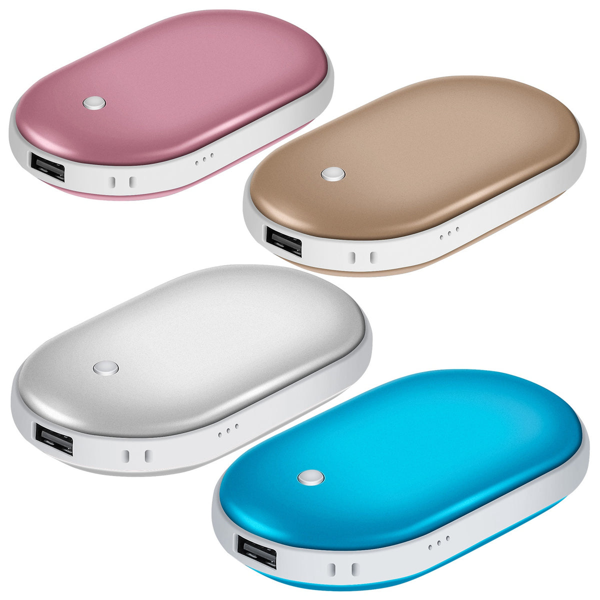 ROSELUXE Rechargeable Hand Warmer & 5000mAh Power Bank - Double-Sided Heat, 3 Levels