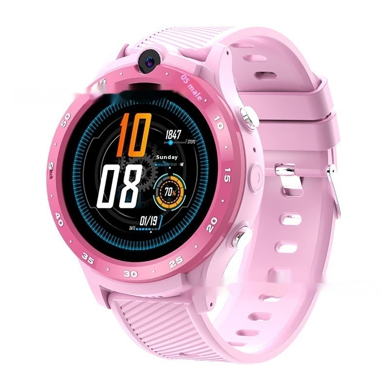 Children's Phone Watch 4G Video Call Three Netcom Intelligent Positioning Waterproof Pink