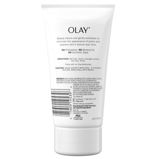 Facial Cleanser by Olay Regenerist, Detoxifying Pore Scrub & Exfoliator, 5 Oz (Pack of 3)
