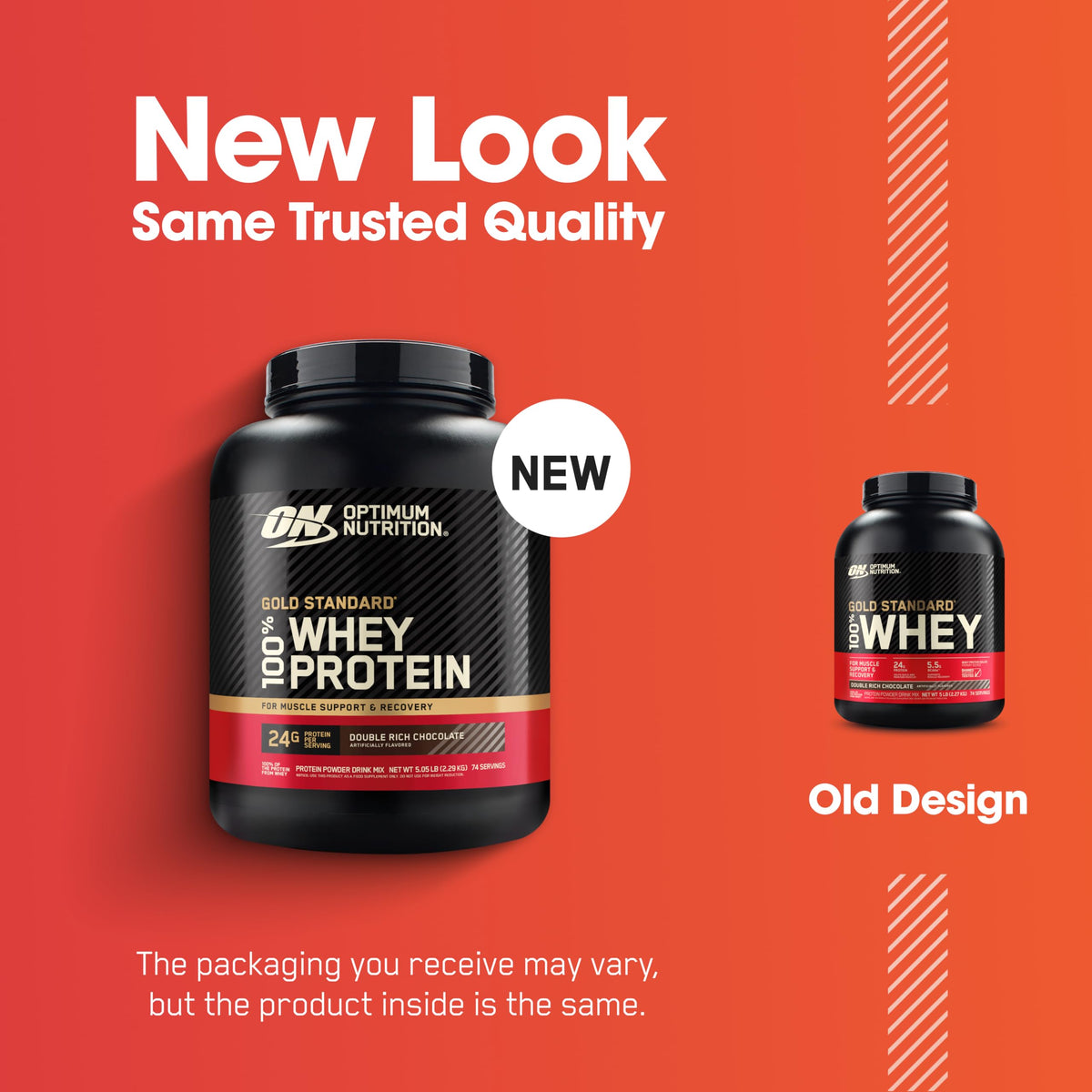 Optimum Nutrition Gold Standard 100% Whey Protein Powder, Double Rich Chocolate, 5 Pound (Packaging May Vary)
