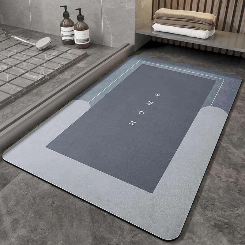 Cushion Cushion Bathroom Sliding Door Floor Bathroom Foot Mat Blue Rectangle