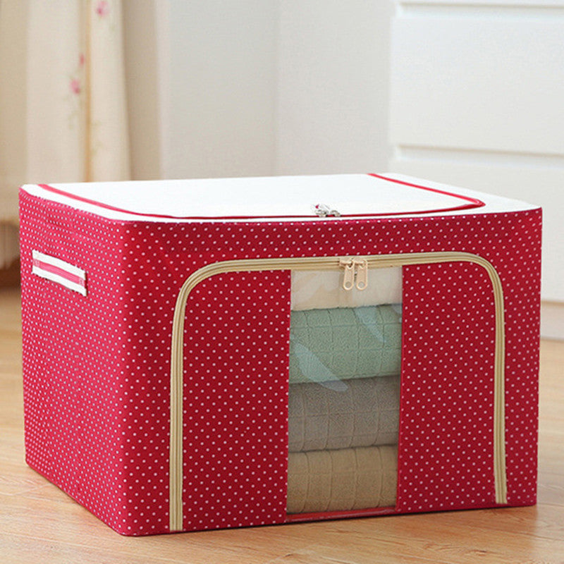 Clothes Quilt Folding Storage Bag Closet Storage Box Red