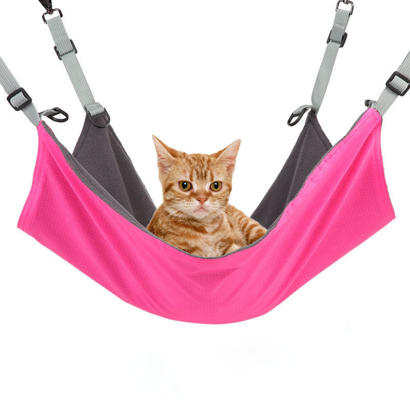 Small Cat And Dog Hanging Hammocks Can Be Used The Four Seasons With Plush And Waterproof Nylon Layer For Hanging Pet Supplies Pet Products Red