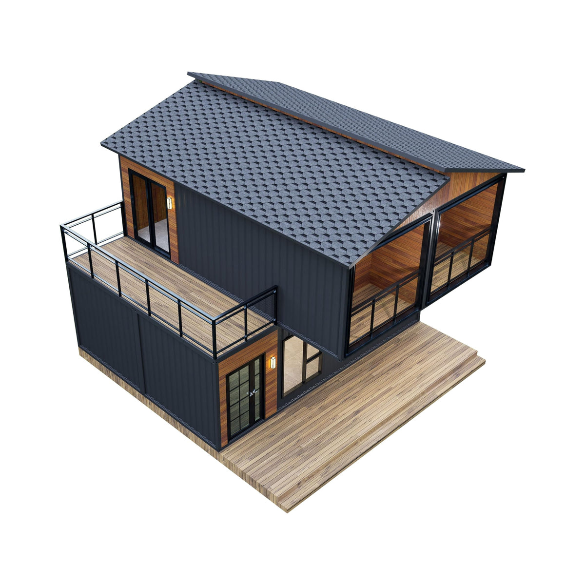 Barn Homes Flat Pack Double Story House - Foldable Tiny Home, 20ft & 40ft, Mobile & Modular
