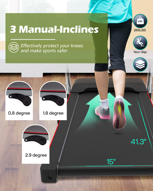 Walking Pad Under Desk Treadmill For Home Office -2.5HP Walking Treadmill 0.5-7.5MPH Capacity Treadmill For Walking Running Remote Control Batteries