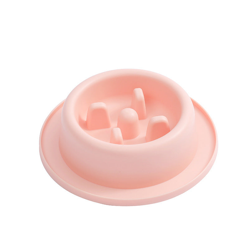 Pet Slow Food Bowl Anti-choking Food Apparatus Pink
