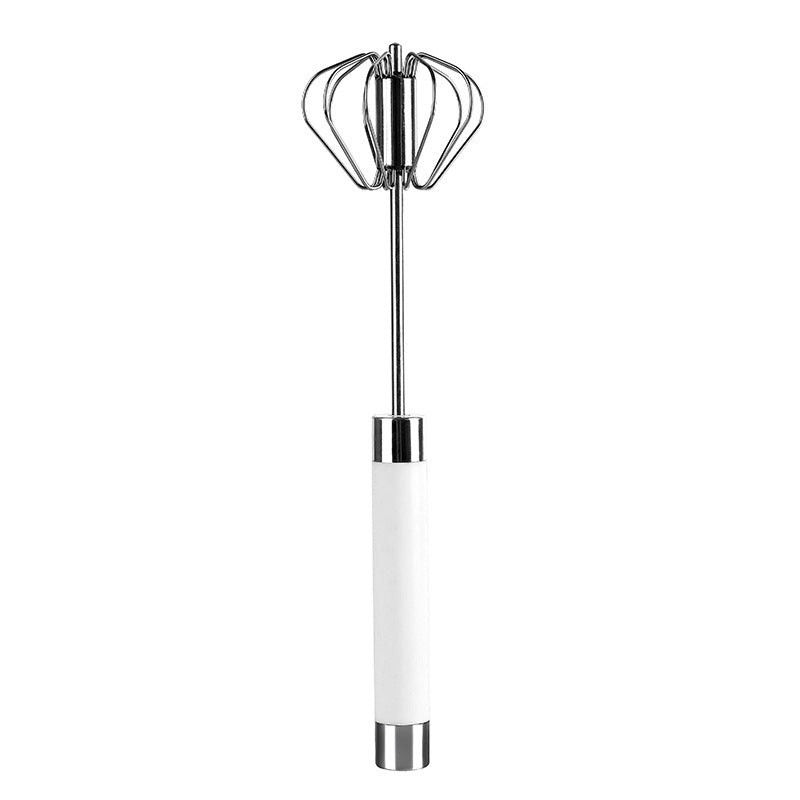 Semi-automatic Stainless Steel Egg Beater Whisk Hand Pressure Rotating Manual Mixer Egg Tools Cream Stirrer Kitchen Accessories White