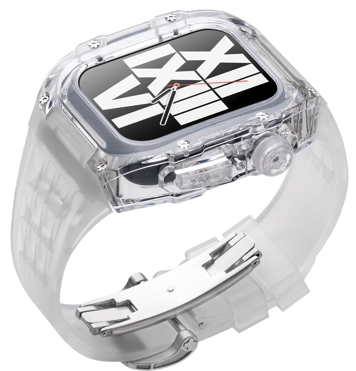 Crystal Transparent Case Fluorine Rubber Strap Transparent