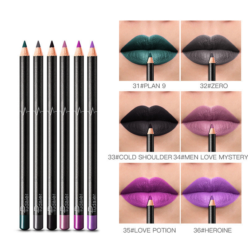 36 Color Lip Liner Waterproof Non-smudge Nude Color 6 Style