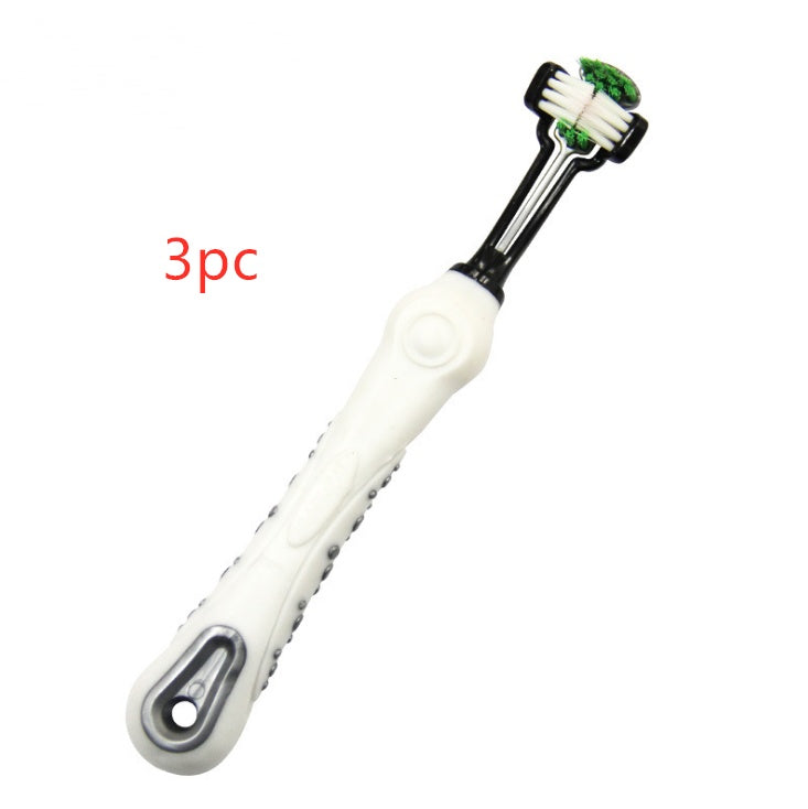 Three Sided Pet Toothbrush Dog Brush Bad Breath Tartar Teeth Care White3PC